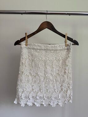 White Crochet Lace Women’s Skirt